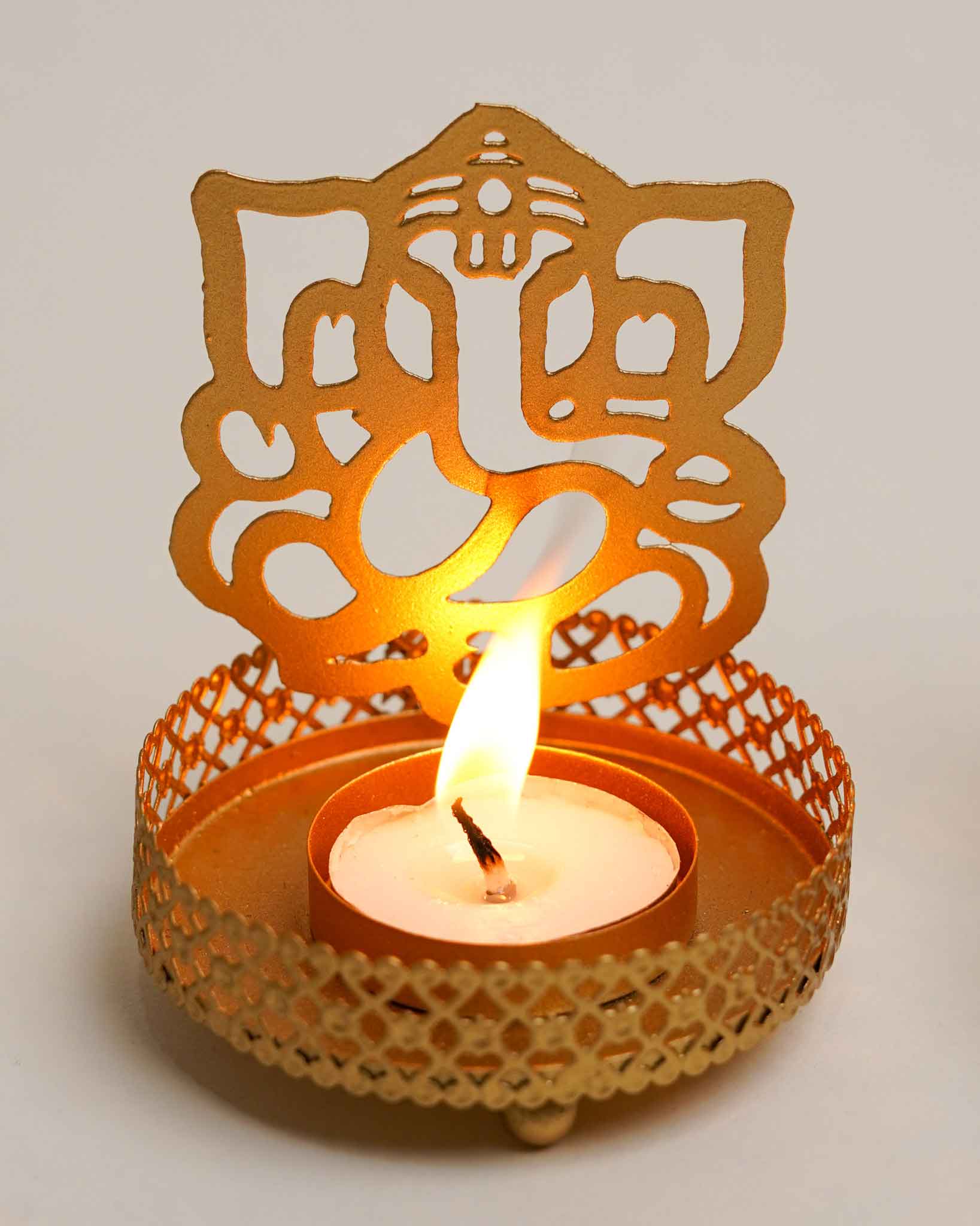 Pushkar Ganesha Tea light Candle holder