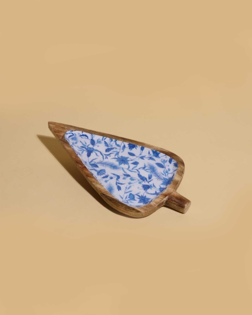 Sirohi Multipurpose Leaf Shape Fusion wooden Platter3